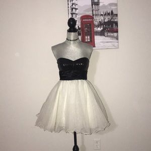 White and black sequin dress
